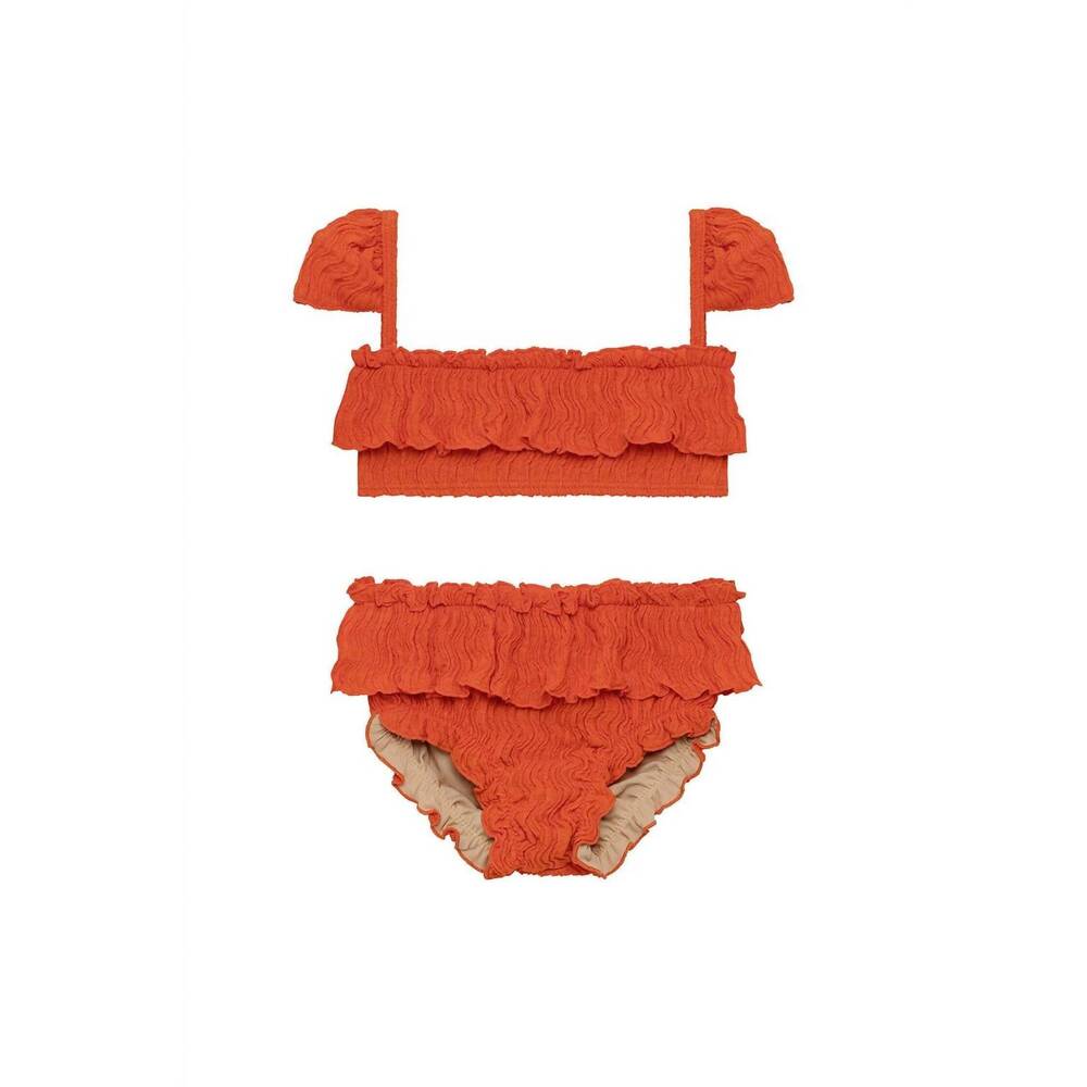 NEW MONTCE girl's mini cabana bikini set in tangerine